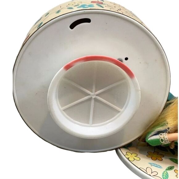 Vintage Kitschy MCM Roman Kogei Girl Stockinette Girl & Dog Music Trinket Box - Picture 4 of 8